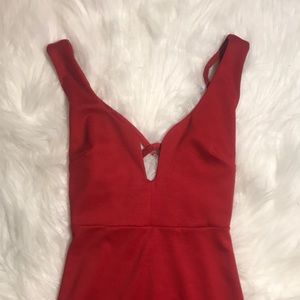Red midi tight dress